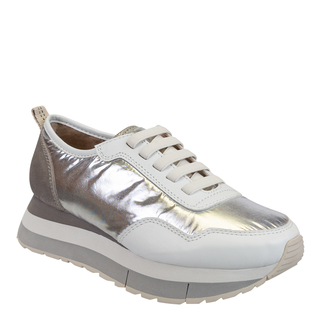 KINETIC in SILVER Platform Sneakers Nakedfeet Shoes
