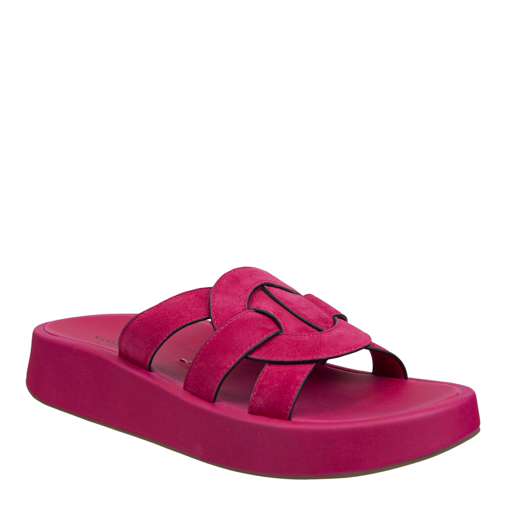 Pink flatform sandals hotsell
