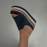 FLOW in NAVY Platform Sandals