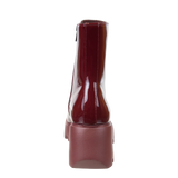 XENUS in DEEP RED Platform Ankle Boots
