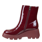 XENUS in DEEP RED Platform Ankle Boots