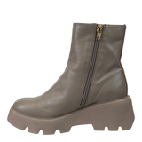 XENUS in GREIGE Platform Ankle Boots