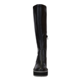 APEX in BLACK Wedge Knee High Boots