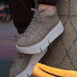ESSEX in GREIGE Platform High Top Sneakers