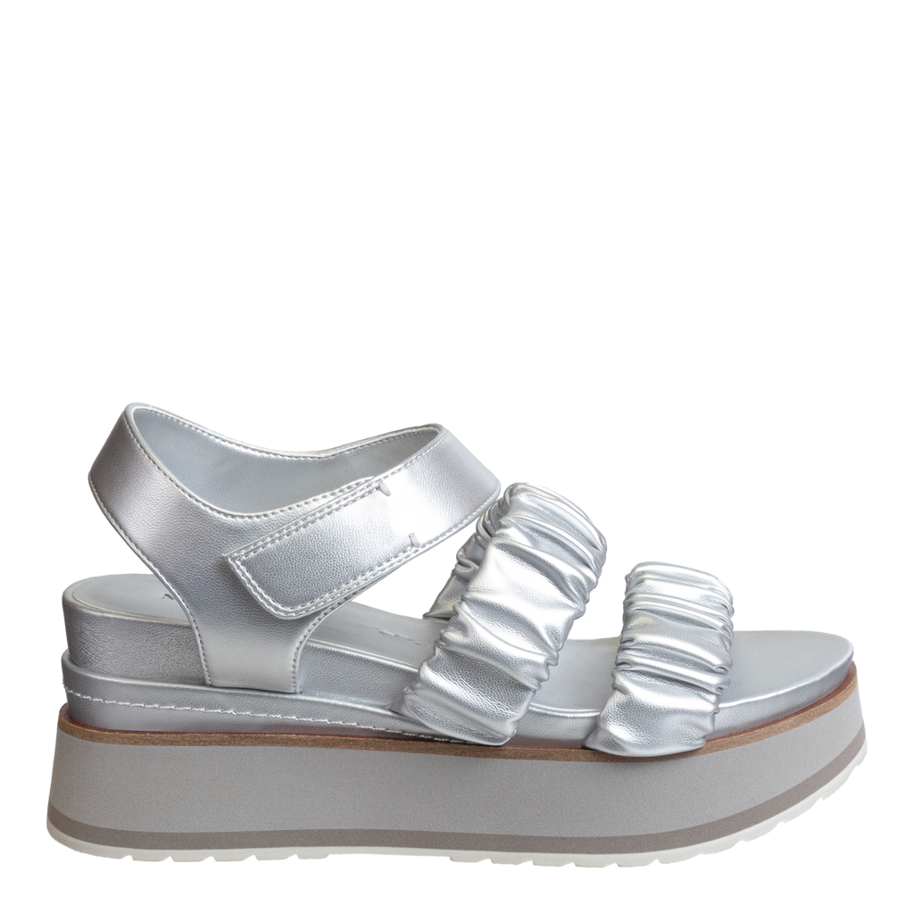 Silver top platform sandals