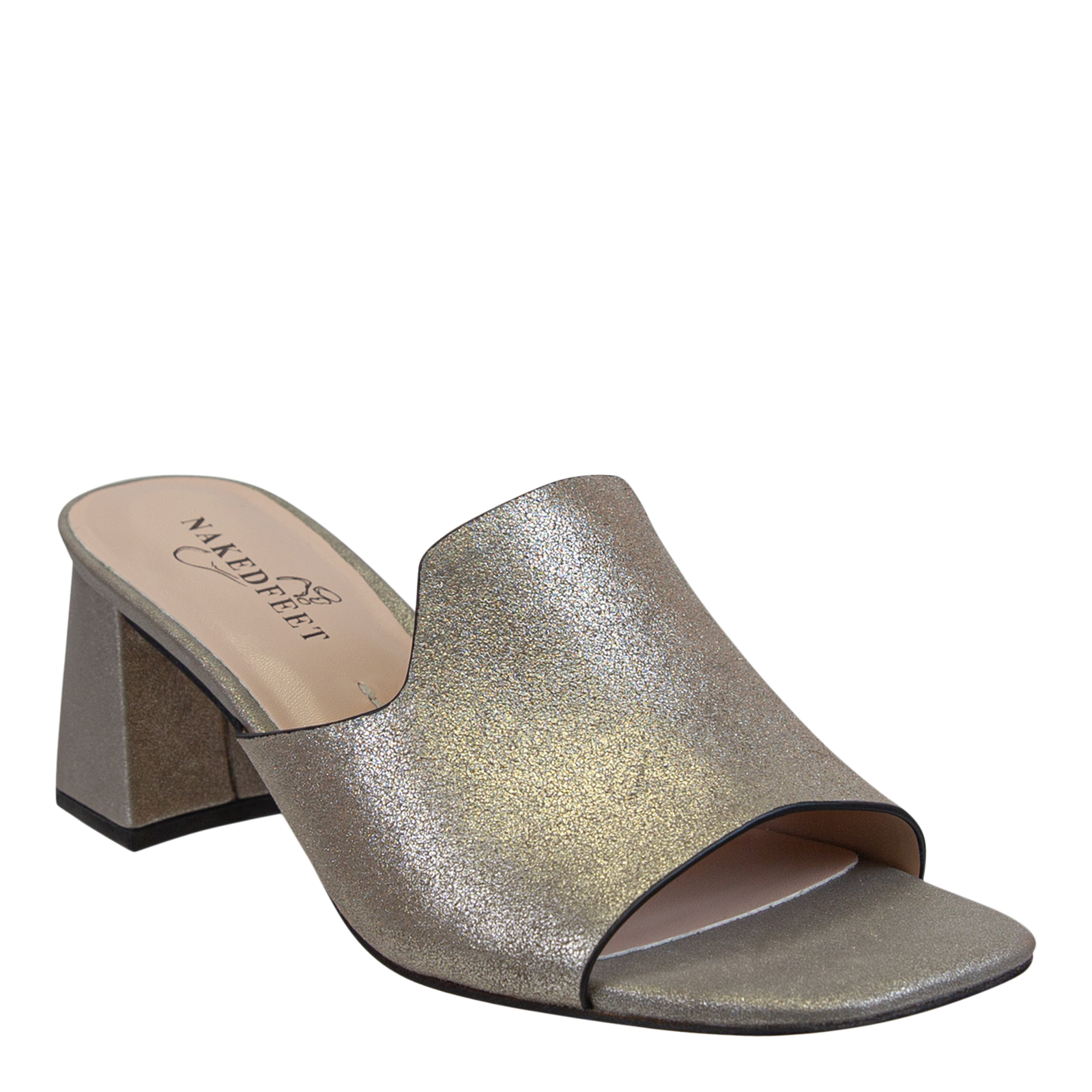 Austere in Silver Grey Heeled Sandals Women's Shoes by NAKED