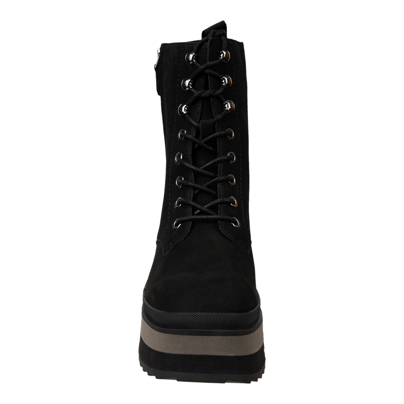 BURNOUT in BLACK Platform Combat Boots