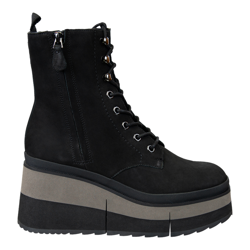 BURNOUT in BLACK Platform Combat Boots