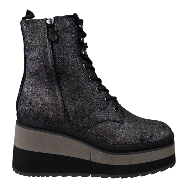 BURNOUT in GREY Platform Combat Boots