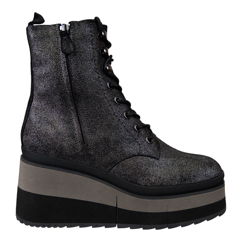 BURNOUT in GREY Platform Combat Boots