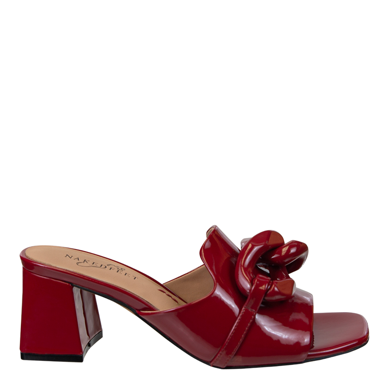 Dark red block heel sandals hotsell