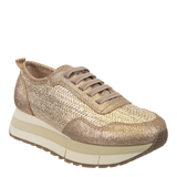 KINETIC in GOLD RAFFIA Platform Sneakers