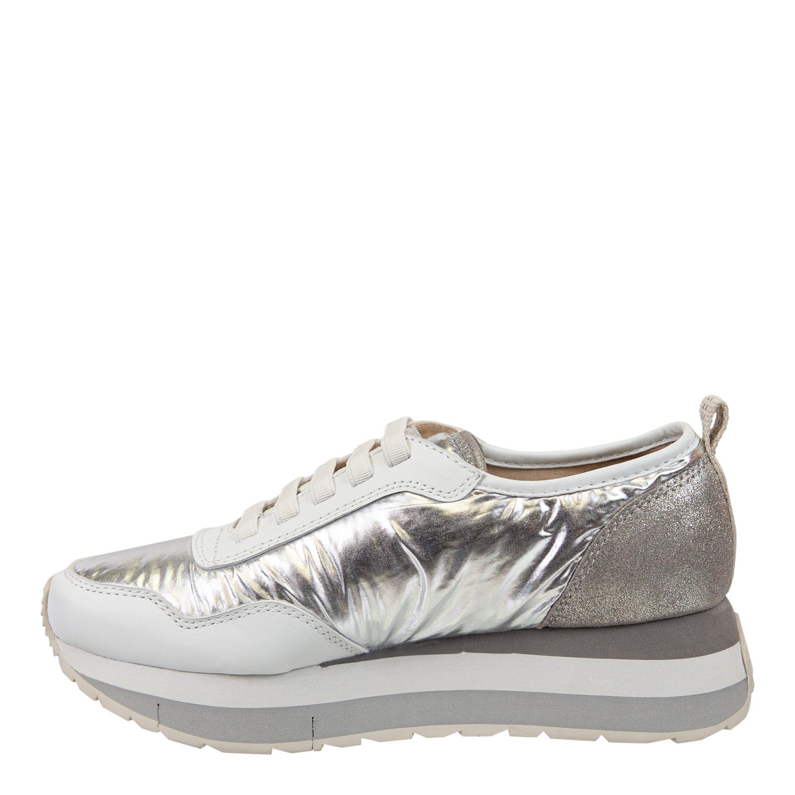 KINETIC in SILVER Platform Sneakers – Nakedfeet Shoes