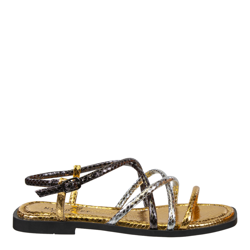 Pewter flat sandals discount