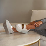 PRINCETON in CHAMOIS Platform Sneakers