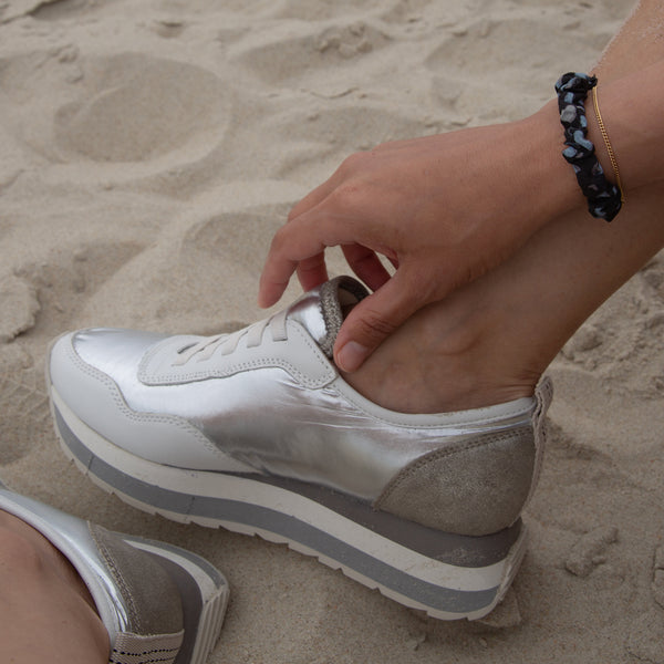 KINETIC in SILVER Platform Sneakers – Nakedfeet Shoes