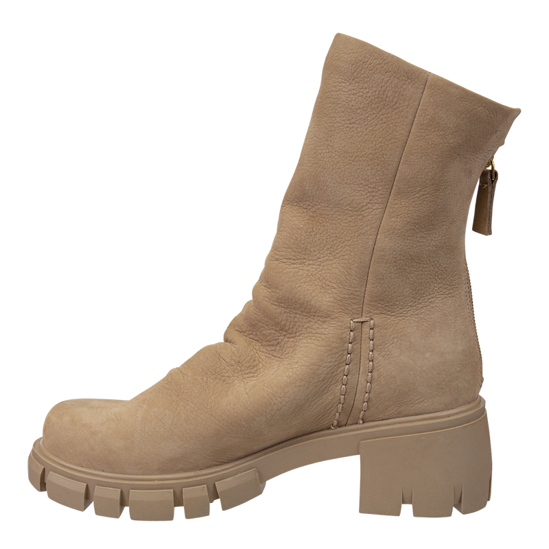 PROTOCOL in BEIGE Heeled Mid Shaft Boots