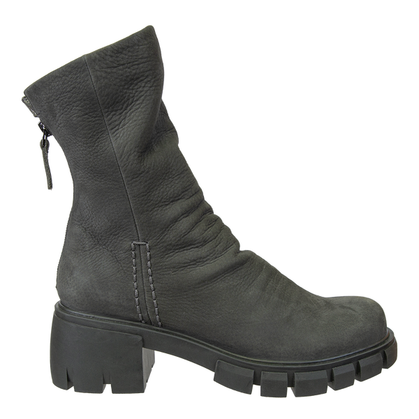 PROTOCOL in GREY Heeled Mid Shaft Boots