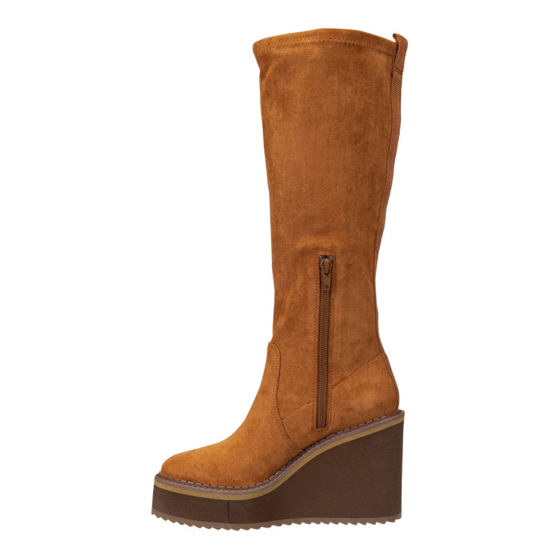 APEX in CAMEL Wedge Knee High Boots