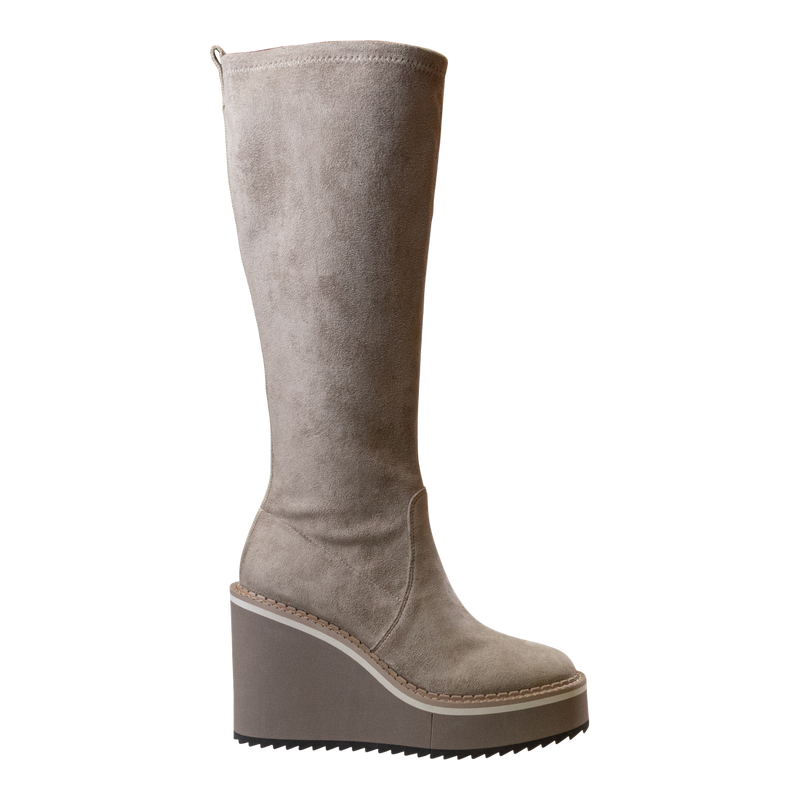 APEX in GREIGE Wedge Knee High Boots – Nakedfeet Shoes
