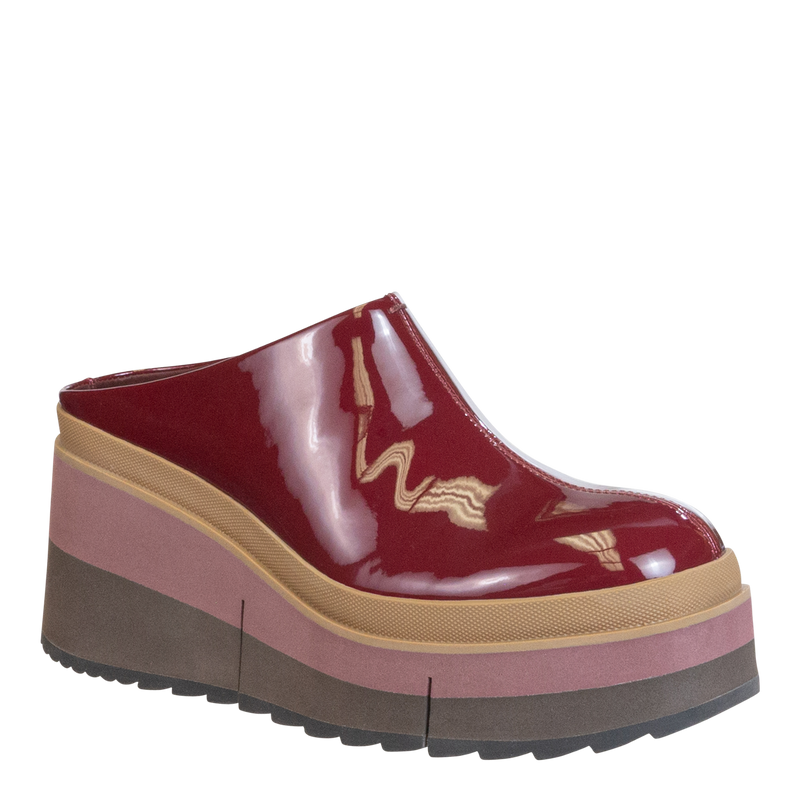COACH in DEEP RED Platform Clogs