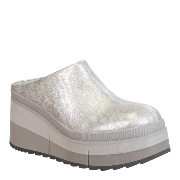 COACH in SILVER Platform Clogs