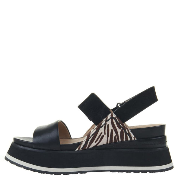 DIMENSION in BLACK Platform Sandals