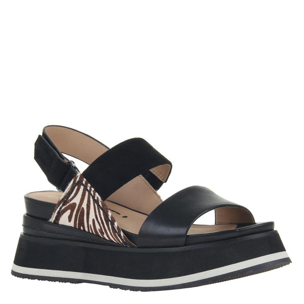 DIMENSION in BLACK Platform Sandals