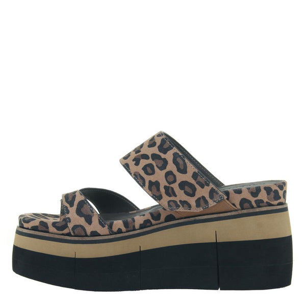 FLUX in LEOPARD PRINT Platform Sandals