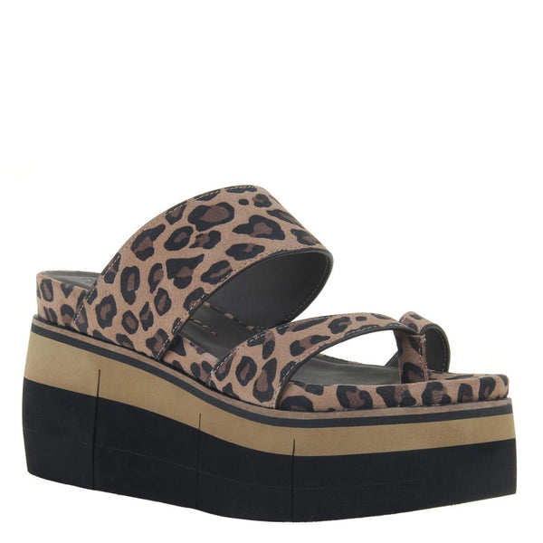 FLUX in LEOPARD PRINT Platform Sandals