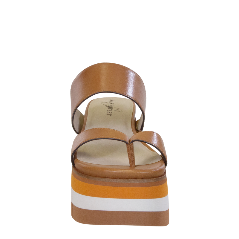 FLUX in TAN Platform Sandals