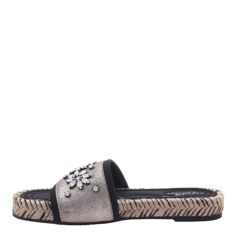 Womens sandal Koyo in grey silver left