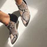 CHI in SNAKE PRINT Heeled Ankle Boots