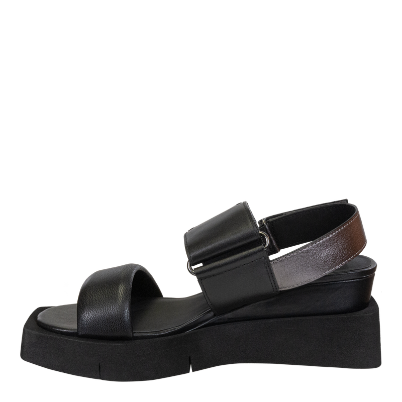 PARADOX in BLACK Wedge Sandals