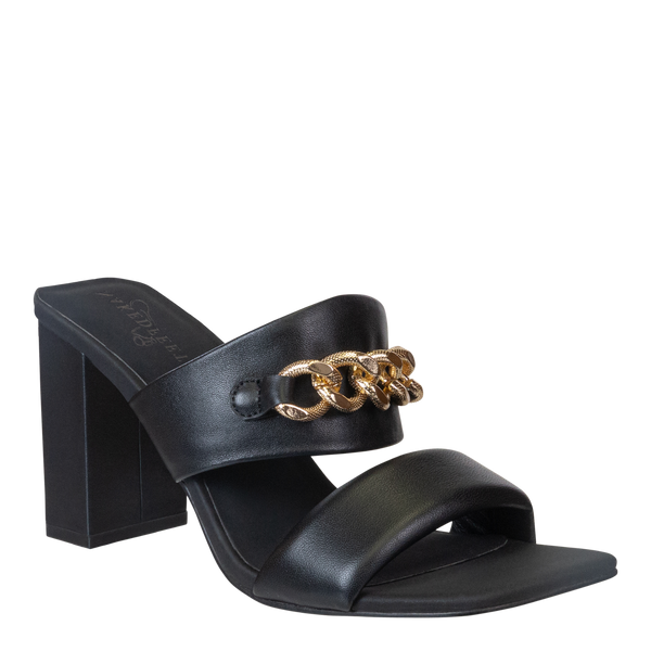 PROPRIETY in BLACK Heeled Sandals