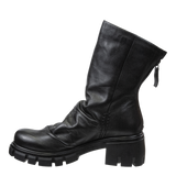 PROTOCOL in BLACK Heeled Mid Shaft Boots