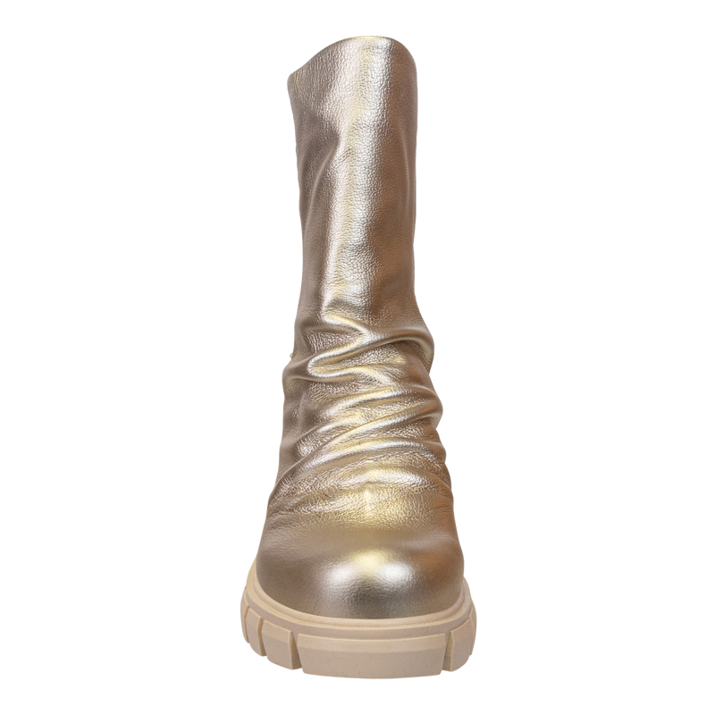 PROTOCOL in GOLD Heeled Mid Shaft Boots