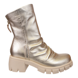 PROTOCOL in GOLD Heeled Mid Shaft Boots