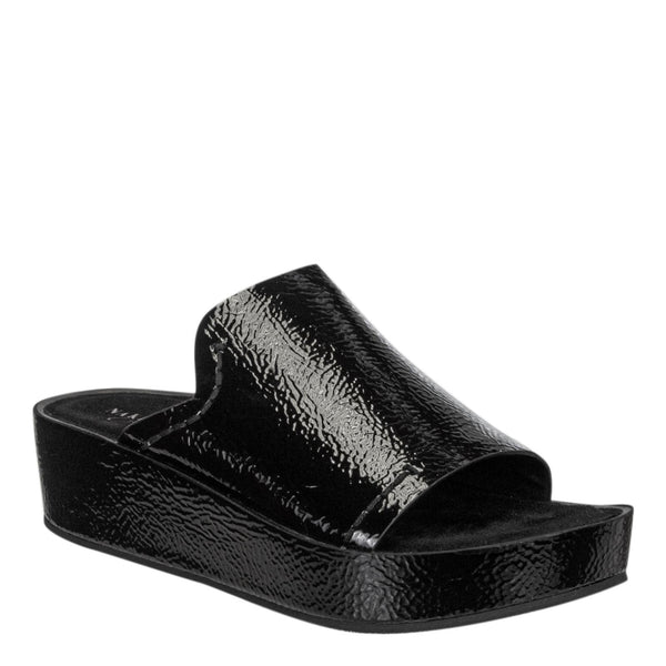 RENO in BLACK PATENT Platform Sandals