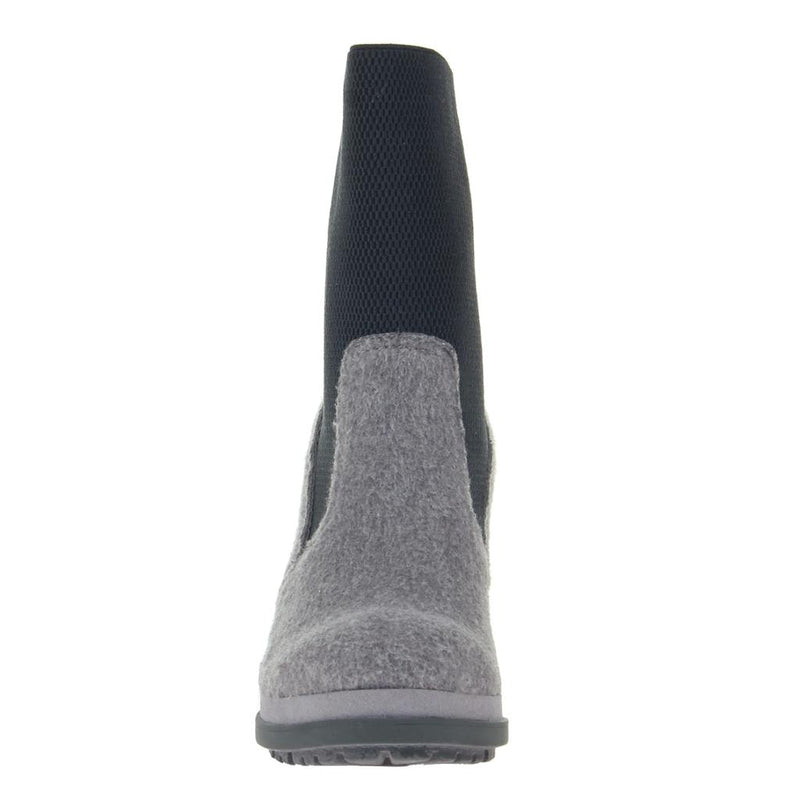 SURVIVAL in GREY Heeled Mid Shaft Boots