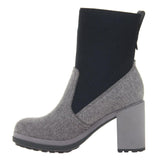 SURVIVAL in GREY Heeled Mid Shaft Boots
