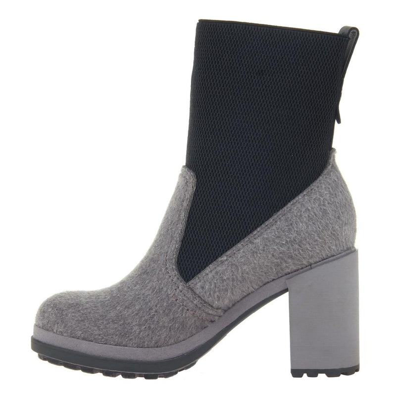 SURVIVAL in GREY Heeled Mid Shaft Boots