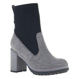 SURVIVAL in GREY Heeled Mid Shaft Boots