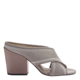 Naked Feet women's heeled sandal freesia in dove side view 