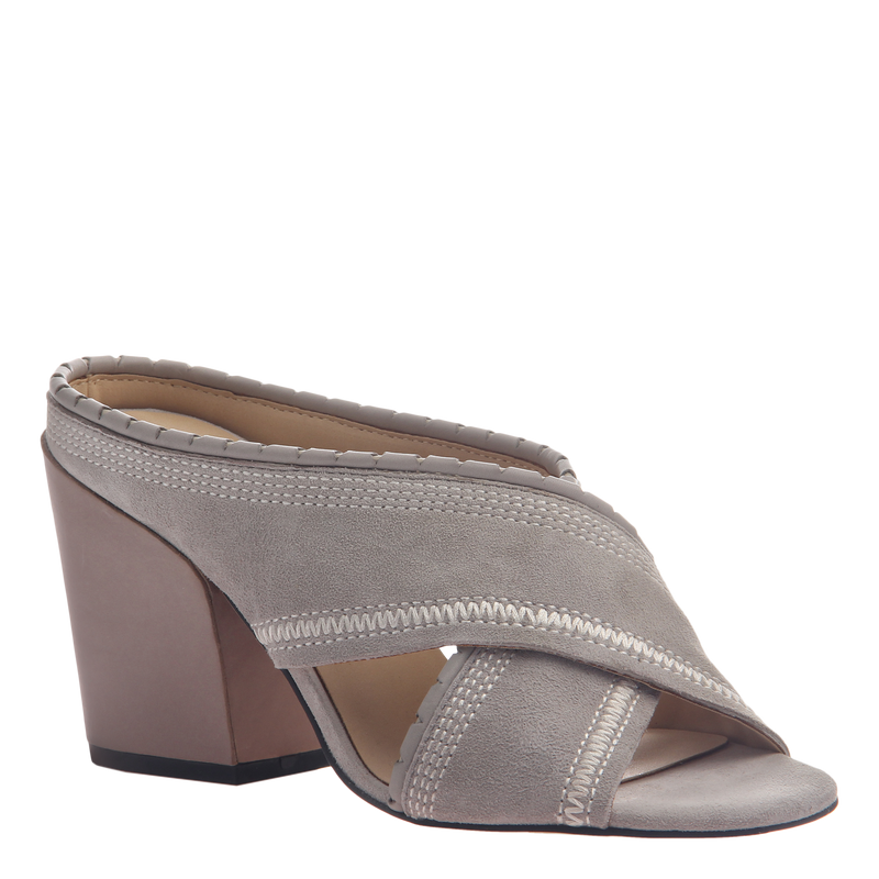 Naked Feet women's heeled sandal freesia in dove 